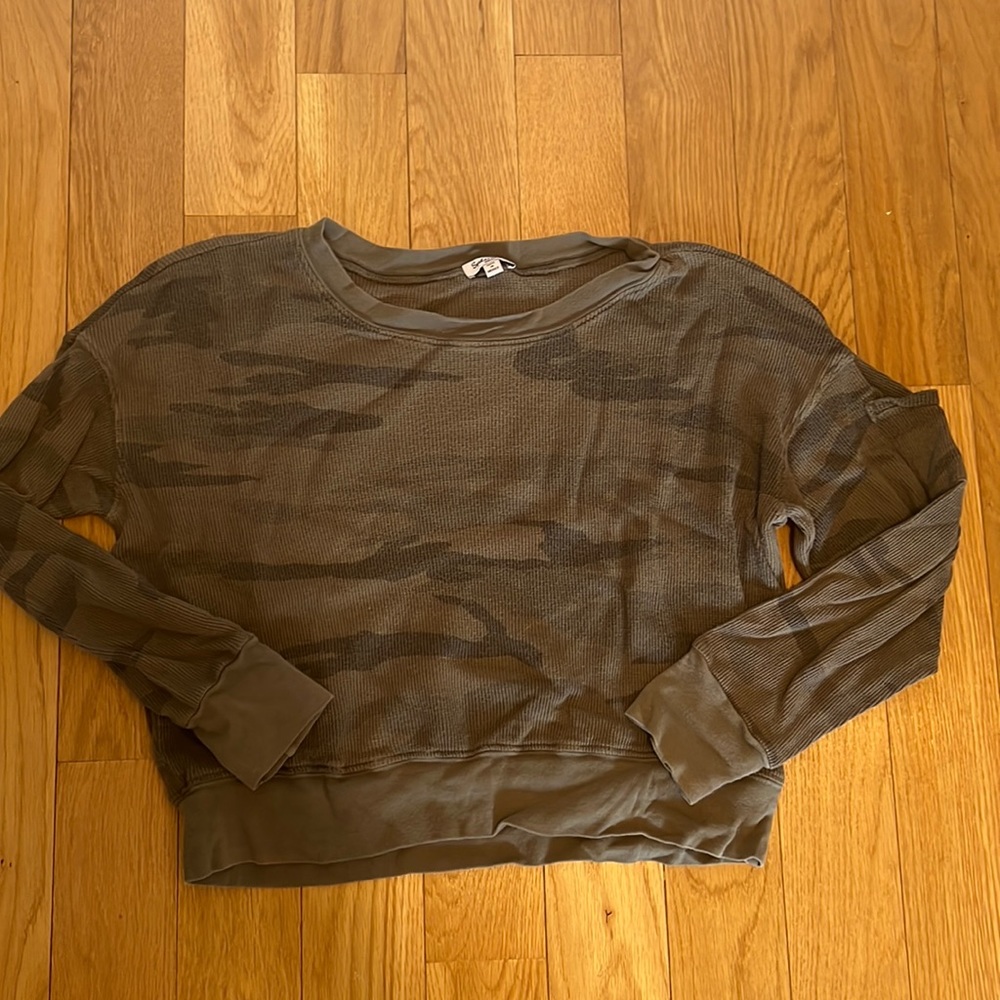Splendid cropped camp long sleeve